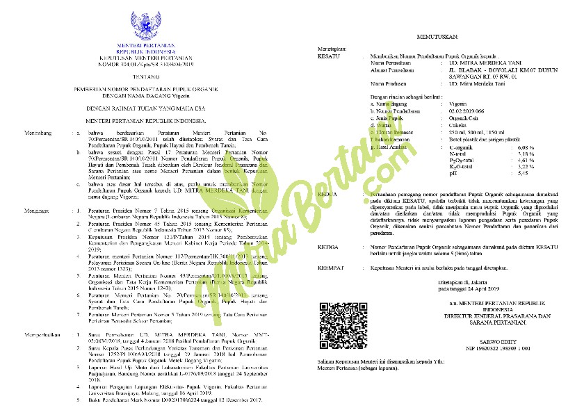 SK Kementan VIGORIN : 02.02.2019.066